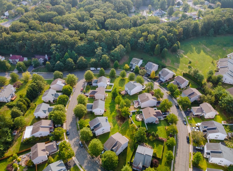 Aerial View of a Residential District